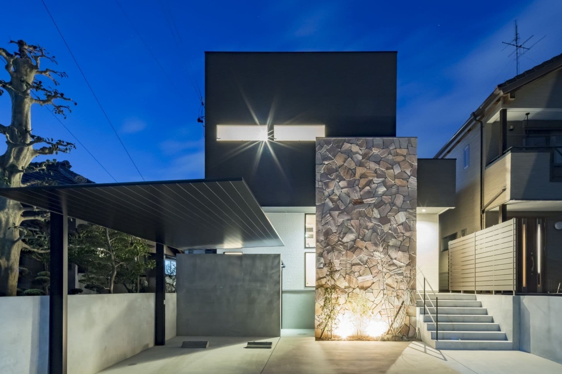 IDの家づくり外観夜景